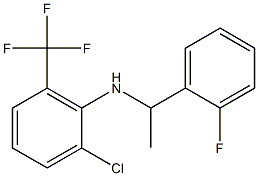 2-chloro-N-[1-(2-fluorophenyl)ethyl]-6-(trifluoromethyl)aniline Struktur