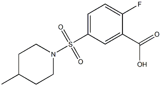 2-fluoro-5-[(4-methylpiperidine-1-)sulfonyl]benzoic acid Struktur