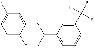 2-fluoro-5-methyl-N-{1-[3-(trifluoromethyl)phenyl]ethyl}aniline Struktur