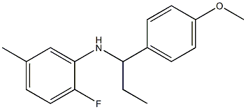 2-fluoro-N-[1-(4-methoxyphenyl)propyl]-5-methylaniline Struktur