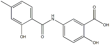 2-hydroxy-5-[(2-hydroxy-4-methylbenzene)amido]benzoic acid Struktur