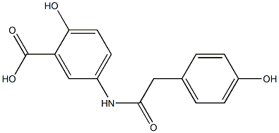 2-hydroxy-5-[2-(4-hydroxyphenyl)acetamido]benzoic acid Struktur