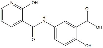 2-hydroxy-5-{[(2-hydroxypyridin-3-yl)carbonyl]amino}benzoic acid Struktur