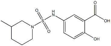 2-hydroxy-5-{[(3-methylpiperidine-1-)sulfonyl]amino}benzoic acid Struktur