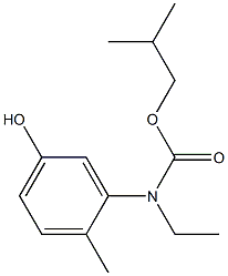 2-methylpropyl N-ethyl-N-(5-hydroxy-2-methylphenyl)carbamate Struktur