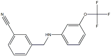 3-({[3-(trifluoromethoxy)phenyl]amino}methyl)benzonitrile Struktur