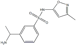 3-(1-aminoethyl)-N-(3-methyl-1,2-oxazol-5-yl)benzene-1-sulfonamide Struktur