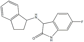 3-(2,3-dihydro-1H-inden-1-ylamino)-6-fluoro-2,3-dihydro-1H-indol-2-one Struktur