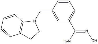 3-(2,3-dihydro-1H-indol-1-ylmethyl)-N'-hydroxybenzenecarboximidamide Struktur