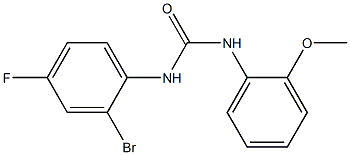 3-(2-bromo-4-fluorophenyl)-1-(2-methoxyphenyl)urea Struktur