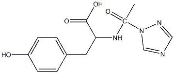 3-(4-hydroxyphenyl)-2-[1-(1H-1,2,4-triazol-1-yl)acetamido]propanoic acid Struktur