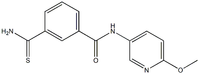 3-(aminocarbonothioyl)-N-(6-methoxypyridin-3-yl)benzamide Struktur