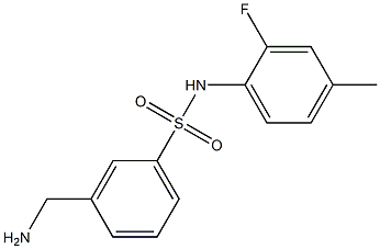 3-(aminomethyl)-N-(2-fluoro-4-methylphenyl)benzene-1-sulfonamide Struktur