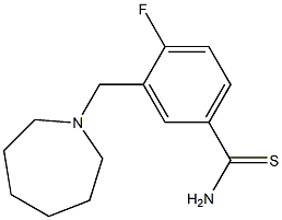 3-(azepan-1-ylmethyl)-4-fluorobenzenecarbothioamide Struktur