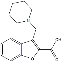 3-(piperidin-1-ylmethyl)-1-benzofuran-2-carboxylic acid Struktur