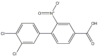 3',4'-dichloro-2-nitro-1,1'-biphenyl-4-carboxylic acid Struktur