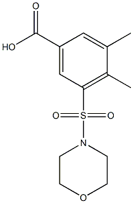 3,4-dimethyl-5-(morpholin-4-ylsulfonyl)benzoic acid Struktur