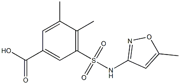 3,4-dimethyl-5-[(5-methyl-1,2-oxazol-3-yl)sulfamoyl]benzoic acid Struktur