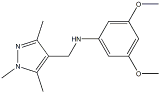 3,5-dimethoxy-N-[(1,3,5-trimethyl-1H-pyrazol-4-yl)methyl]aniline Struktur