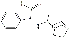 3-[(1-{bicyclo[2.2.1]heptan-2-yl}ethyl)amino]-2,3-dihydro-1H-indol-2-one Struktur