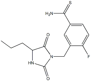 3-[(2,5-dioxo-4-propylimidazolidin-1-yl)methyl]-4-fluorobenzene-1-carbothioamide Struktur