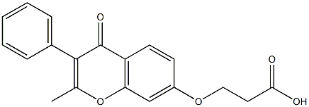 3-[(2-methyl-4-oxo-3-phenyl-4H-chromen-7-yl)oxy]propanoic acid Struktur