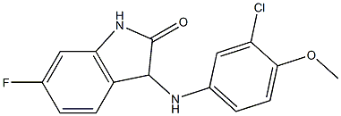 3-[(3-chloro-4-methoxyphenyl)amino]-6-fluoro-2,3-dihydro-1H-indol-2-one Struktur