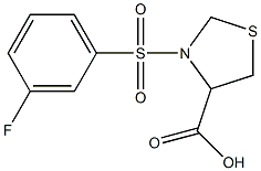 3-[(3-fluorophenyl)sulfonyl]-1,3-thiazolidine-4-carboxylic acid Struktur