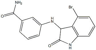 3-[(4-bromo-2-oxo-2,3-dihydro-1H-indol-3-yl)amino]benzamide Struktur