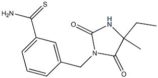 3-[(4-ethyl-4-methyl-2,5-dioxoimidazolidin-1-yl)methyl]benzenecarbothioamide Struktur