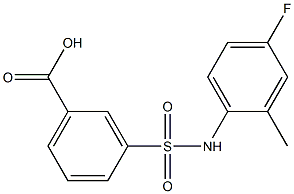 3-[(4-fluoro-2-methylphenyl)sulfamoyl]benzoic acid Struktur