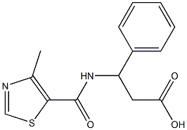 3-[(4-methyl-1,3-thiazol-5-yl)formamido]-3-phenylpropanoic acid Struktur