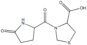 3-[(5-oxopyrrolidin-2-yl)carbonyl]-1,3-thiazolidine-4-carboxylic acid Struktur