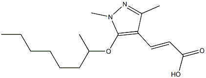 3-[1,3-dimethyl-5-(octan-2-yloxy)-1H-pyrazol-4-yl]prop-2-enoic acid Struktur