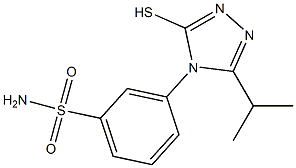 3-[3-(propan-2-yl)-5-sulfanyl-4H-1,2,4-triazol-4-yl]benzene-1-sulfonamide Struktur