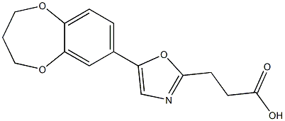 3-[5-(3,4-dihydro-2H-1,5-benzodioxepin-7-yl)-1,3-oxazol-2-yl]propanoic acid Struktur