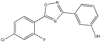 3-[5-(4-chloro-2-fluorophenyl)-1,2,4-oxadiazol-3-yl]phenol Struktur