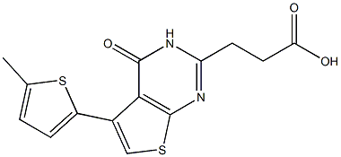 3-[5-(5-methylthiophen-2-yl)-4-oxo-3H,4H-thieno[2,3-d]pyrimidin-2-yl]propanoic acid Struktur