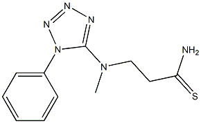 3-[methyl(1-phenyl-1H-1,2,3,4-tetrazol-5-yl)amino]propanethioamide Struktur