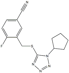 3-{[(1-cyclopentyl-1H-1,2,3,4-tetrazol-5-yl)sulfanyl]methyl}-4-fluorobenzonitrile Struktur