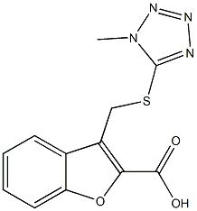 3-{[(1-methyl-1H-1,2,3,4-tetrazol-5-yl)sulfanyl]methyl}-1-benzofuran-2-carboxylic acid Struktur