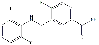 3-{[(2,6-difluorophenyl)amino]methyl}-4-fluorobenzamide Struktur