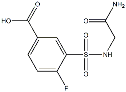 3-{[(2-amino-2-oxoethyl)amino]sulfonyl}-4-fluorobenzoic acid Struktur