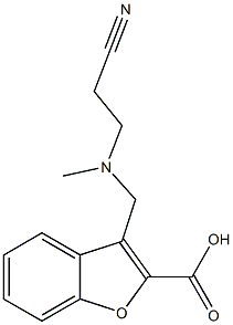 3-{[(2-cyanoethyl)(methyl)amino]methyl}-1-benzofuran-2-carboxylic acid Struktur