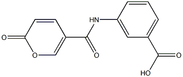 3-{[(2-oxo-2H-pyran-5-yl)carbonyl]amino}benzoic acid Struktur