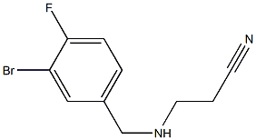 3-{[(3-bromo-4-fluorophenyl)methyl]amino}propanenitrile Struktur