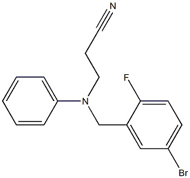 3-{[(5-bromo-2-fluorophenyl)methyl](phenyl)amino}propanenitrile Struktur