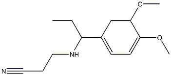 3-{[1-(3,4-dimethoxyphenyl)propyl]amino}propanenitrile Struktur