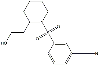 3-{[2-(2-hydroxyethyl)piperidin-1-yl]sulfonyl}benzonitrile Struktur