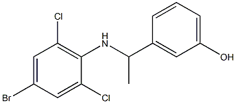 3-{1-[(4-bromo-2,6-dichlorophenyl)amino]ethyl}phenol Struktur